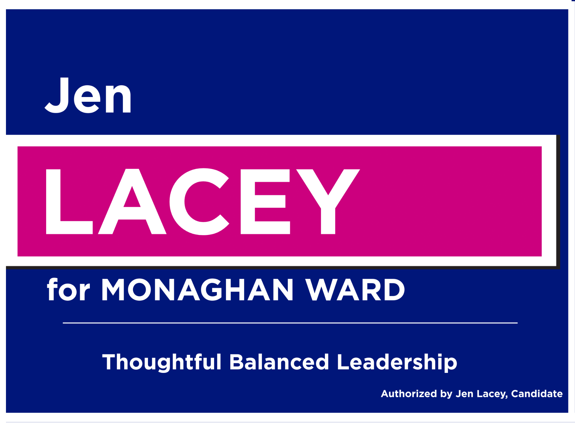 Jen Lacey for Monaghan Ward sign